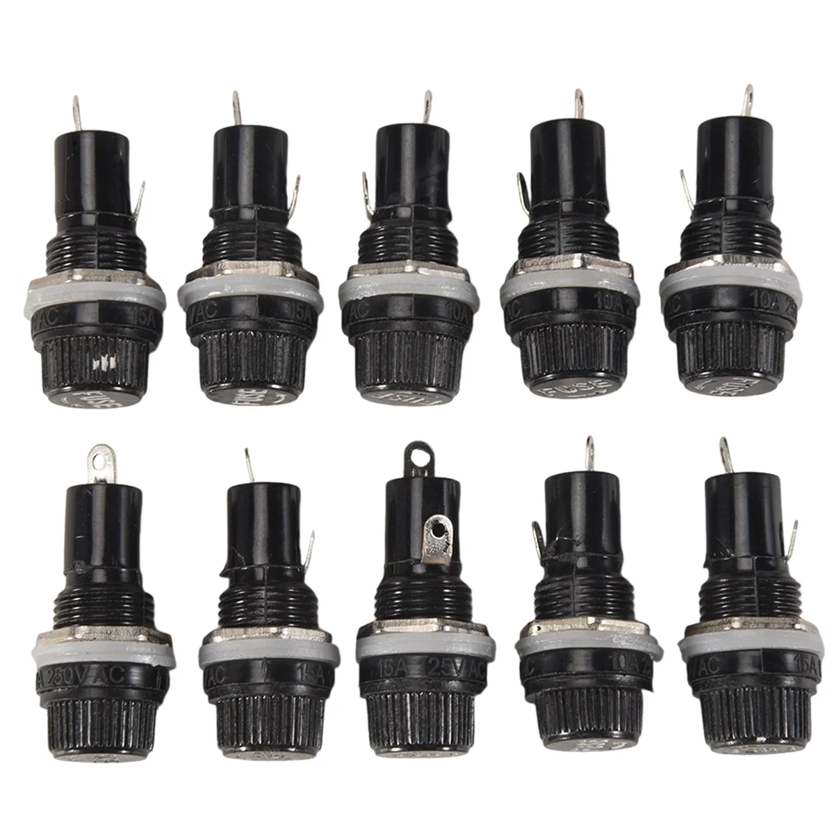 T195C- 10 Pcs Electrical Panel Mounted 5 x 20mm Fuse Holder