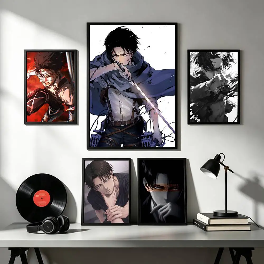 Levi Ackerman Attack on Titan  Poster Waterproof Wall Art Sticker For Bar Living Room Vintage Decor High Quality Print Gift
