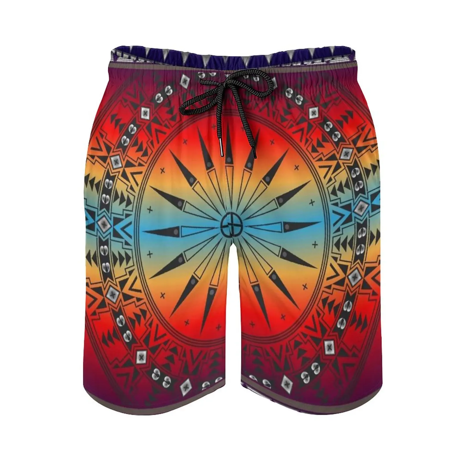 Morning Sky Surfing Beach Shorts Men's Boardshorts Patchwork Surf Swim Short Pants Sun Art Melvin War Eagle Art Happy Art