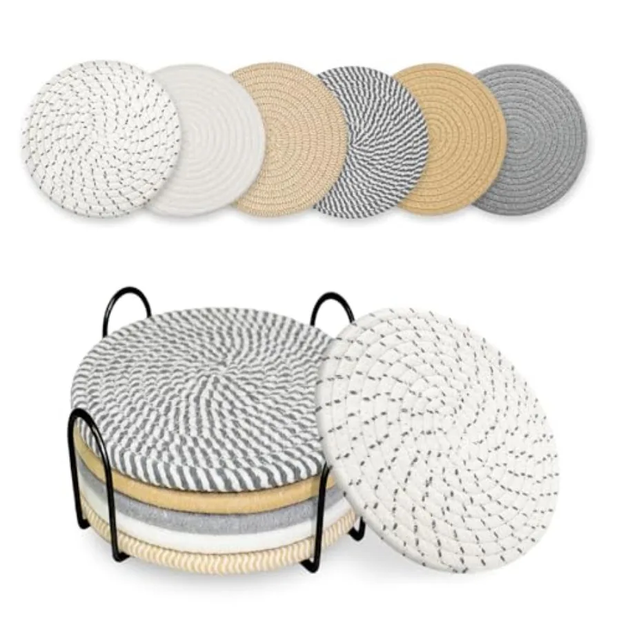 

Trivets for Hot Dishes pots and Pans 6 Pack Heat Resistant Hot Pads with Holder Pot Holders for Kitchen Plate Mats for Countert
