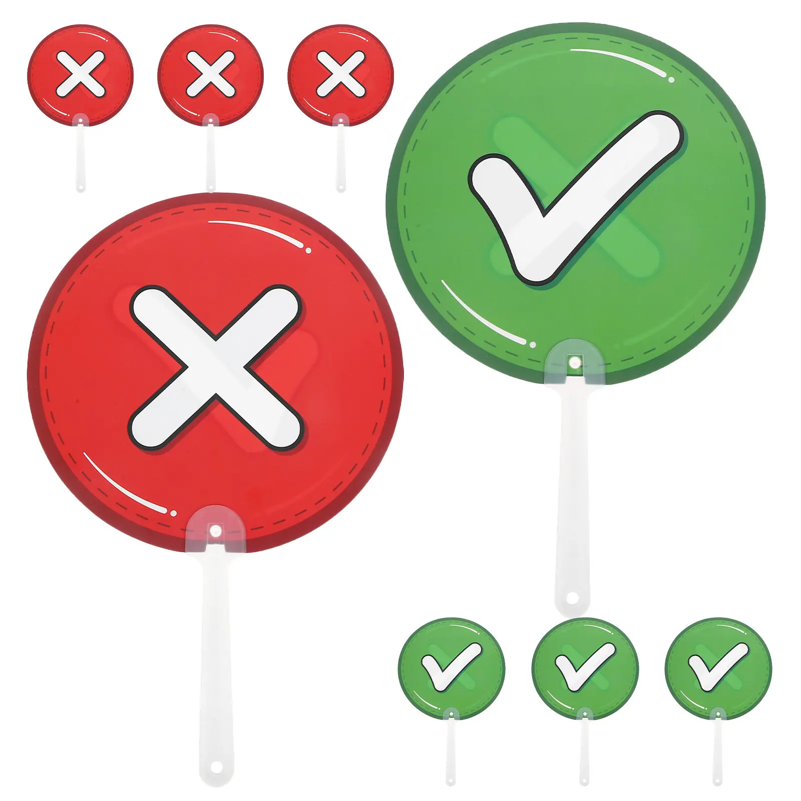 8Pcs Interactive Classroom Hand Signal Cards Double Sided Plastic Answer Paddles for Student Feedback Voting Paddle Classroom