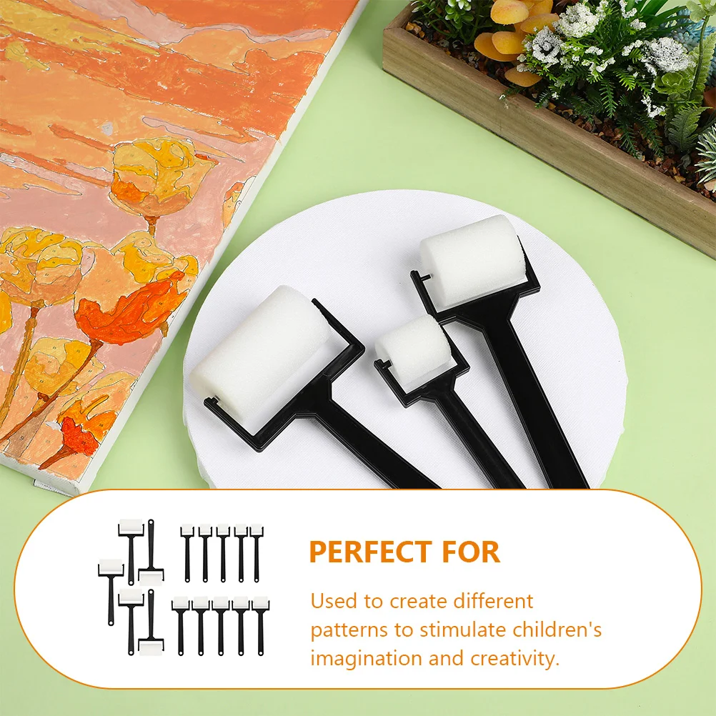 15 Pcs Graffiti Pen Children's DIY Painting Stamp Sponge Roller Brush Sponges Craft