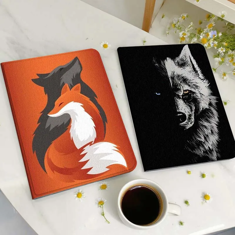 

Cartoon Wolf Fox Art Tablet Case For Huawei Honor MatePad MediaPad Air 5 6 7 11 V6 V7 V8 V9 X9 X8 T10 T10s C5e T5 Gift