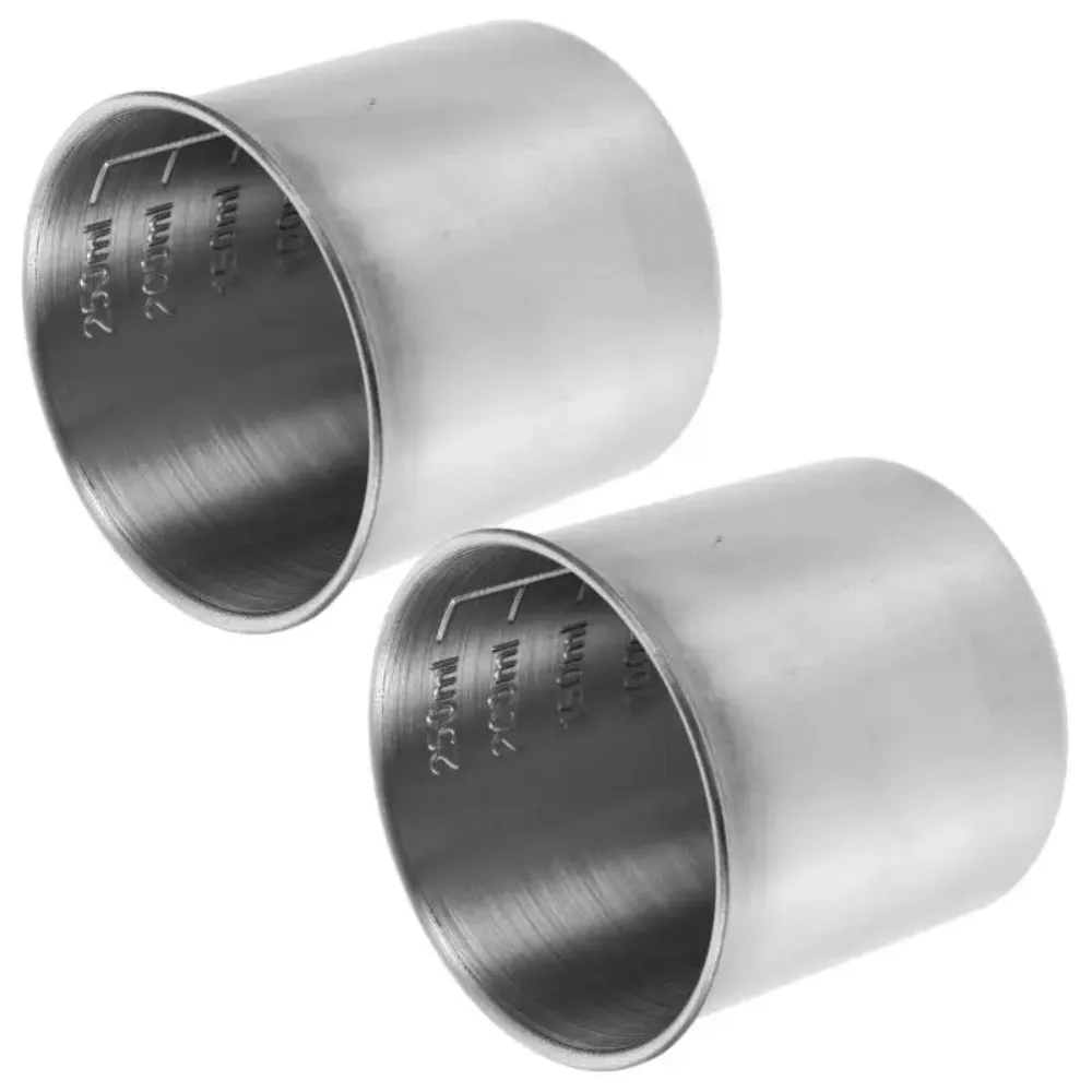 Household 250/350ML Stainless Steel Measuring Cup Rustproof Anti-fall Rice Container Cups with Scale Measuring Holder Bar