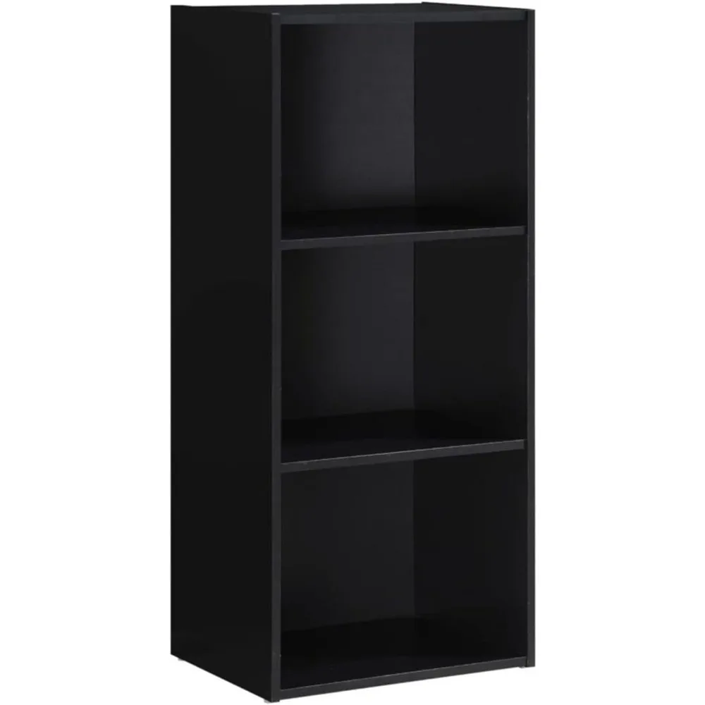 Storage Shelf Black 3 Shelf Bookcase Book Living Room Furniture Home