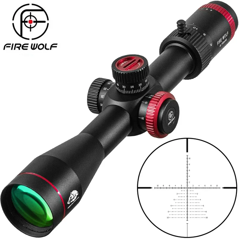 

FIRE WOLF QZ 4-16X44 Scope FFP Hunting Optical Sight Sniper Riflescope Tactical First Focal Plane Hunting Riflescope