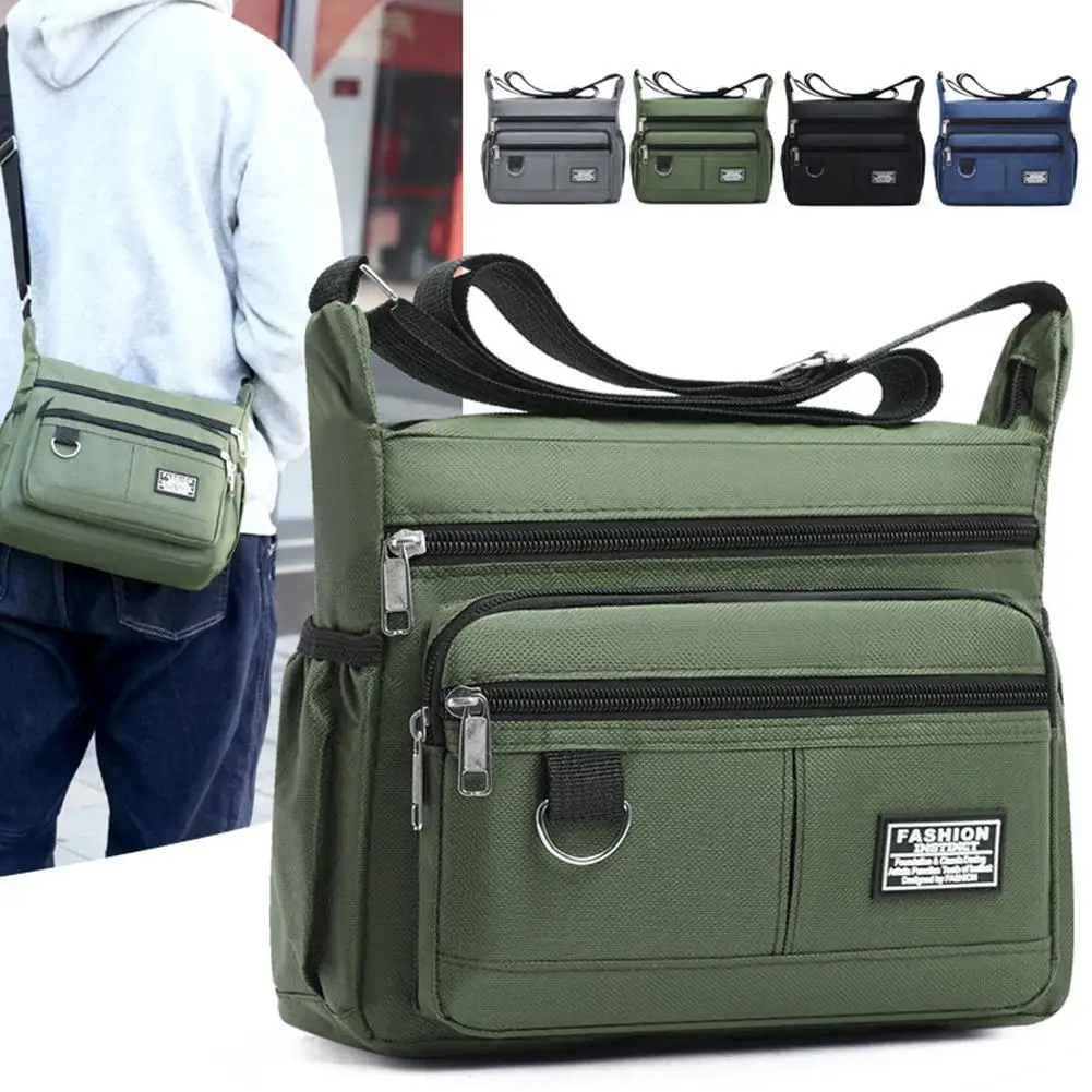 Men's Shoulder Bag Backpack Oxford Cloth Waterproof Wear-resistant Fashion Business Casual Crossbody Bag Multiple Pockets