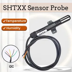 Digital Temperature Sensor Probe SHT20 SHT21 SHT30 SHT31 Humidity Sensor Cable Shield OEM 1M 2M 3M I2C Interface Waterproof