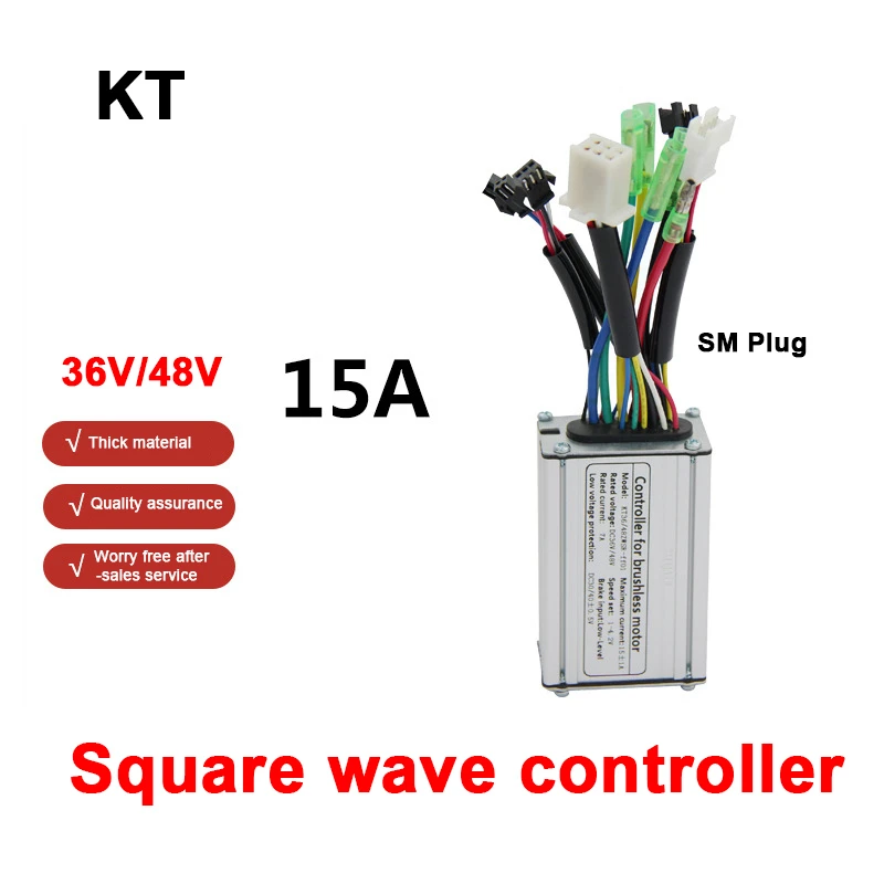 

Original E-Bike 36V/48V KT Controller,Electric Scooter 6-Tube KT-15A Square Wave Controller SM Connector,for 250W Motor