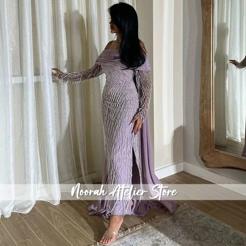 Elegante sereia vestido de noite fora do ombro luxo formal baile de formatura vestido de festa de casamento para mulher com overskirt personalizado 2025