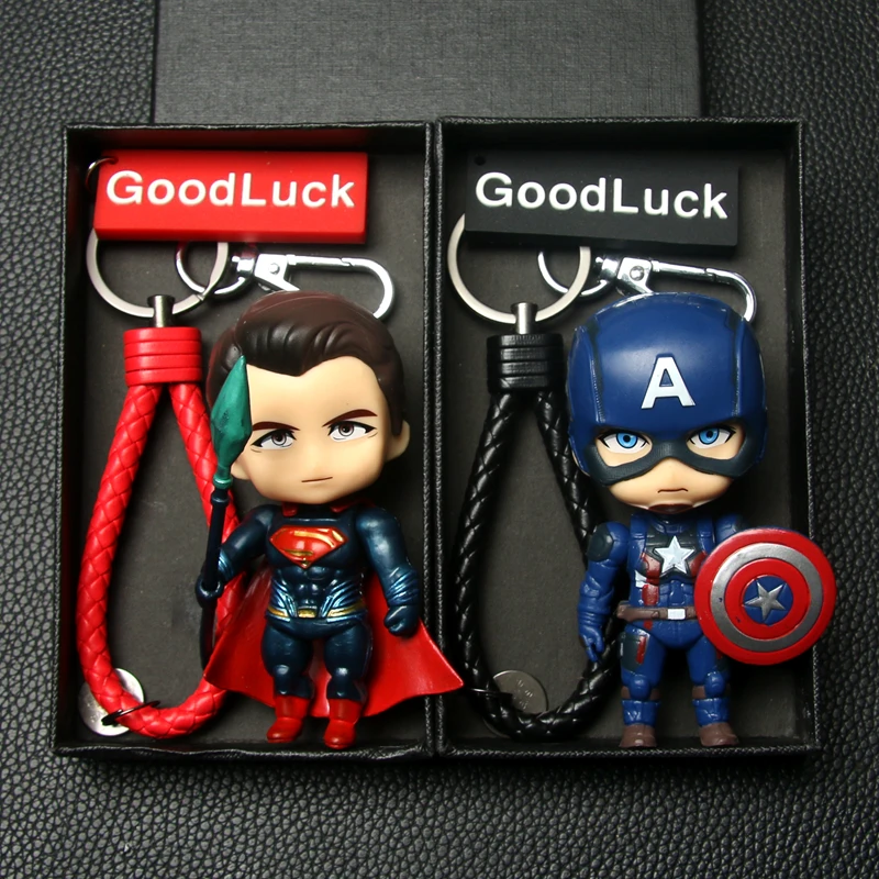 Creatieve cartoon beeldje Batman hanger rugzak hanger trendy coole auto sleutelhanger hanger cadeau voor mannen en vrouwen