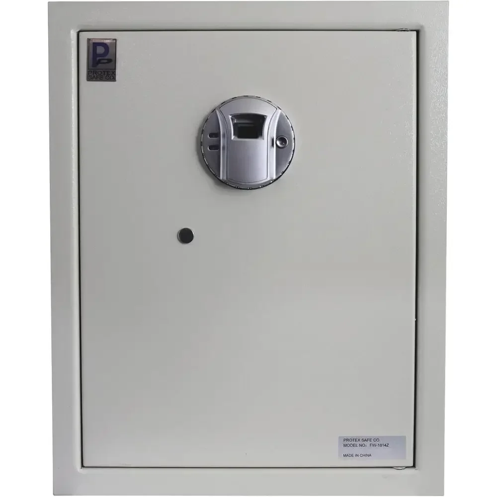 Fingerprint Wall Safe - Burglary-Resistant, Digital Electronic Lock, Soft Interior, Auto-Opening Door, 2 Removable Shelves