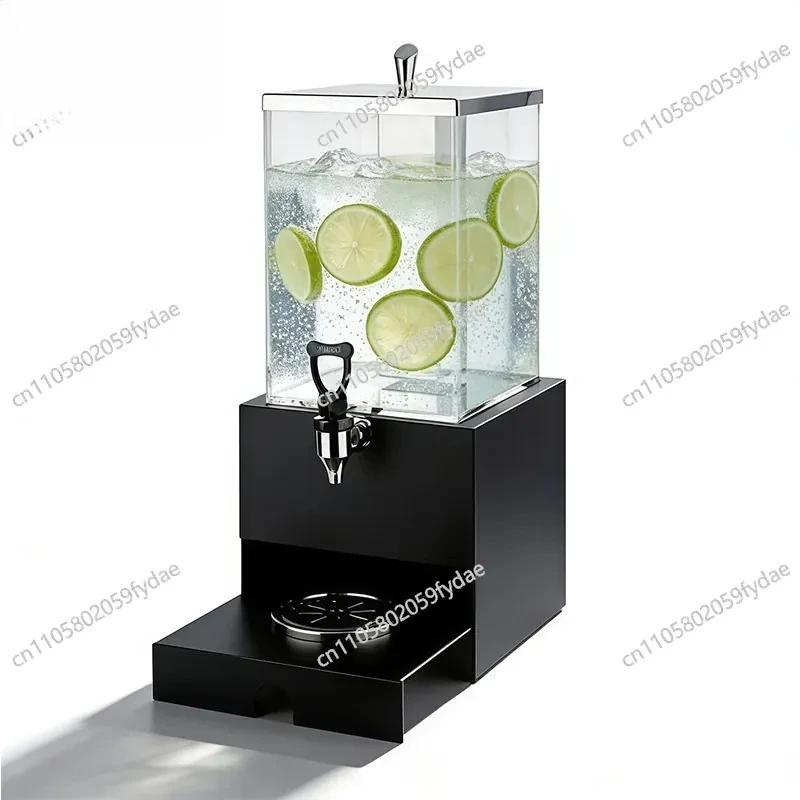 Commercial Cafeteria Tableware Stainless Steel Juice Transparent Self-service Beverage Machine Beverage Bucket with Faucet