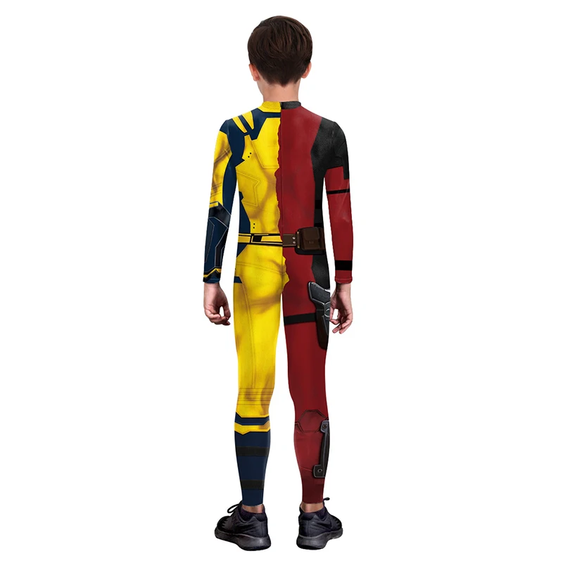 Deadpool 3 Wolverine Cosplay Traje para Meninos e Meninas, Macacão Unisex Halloween, Festa de Superherói Bodysuit, Zentai