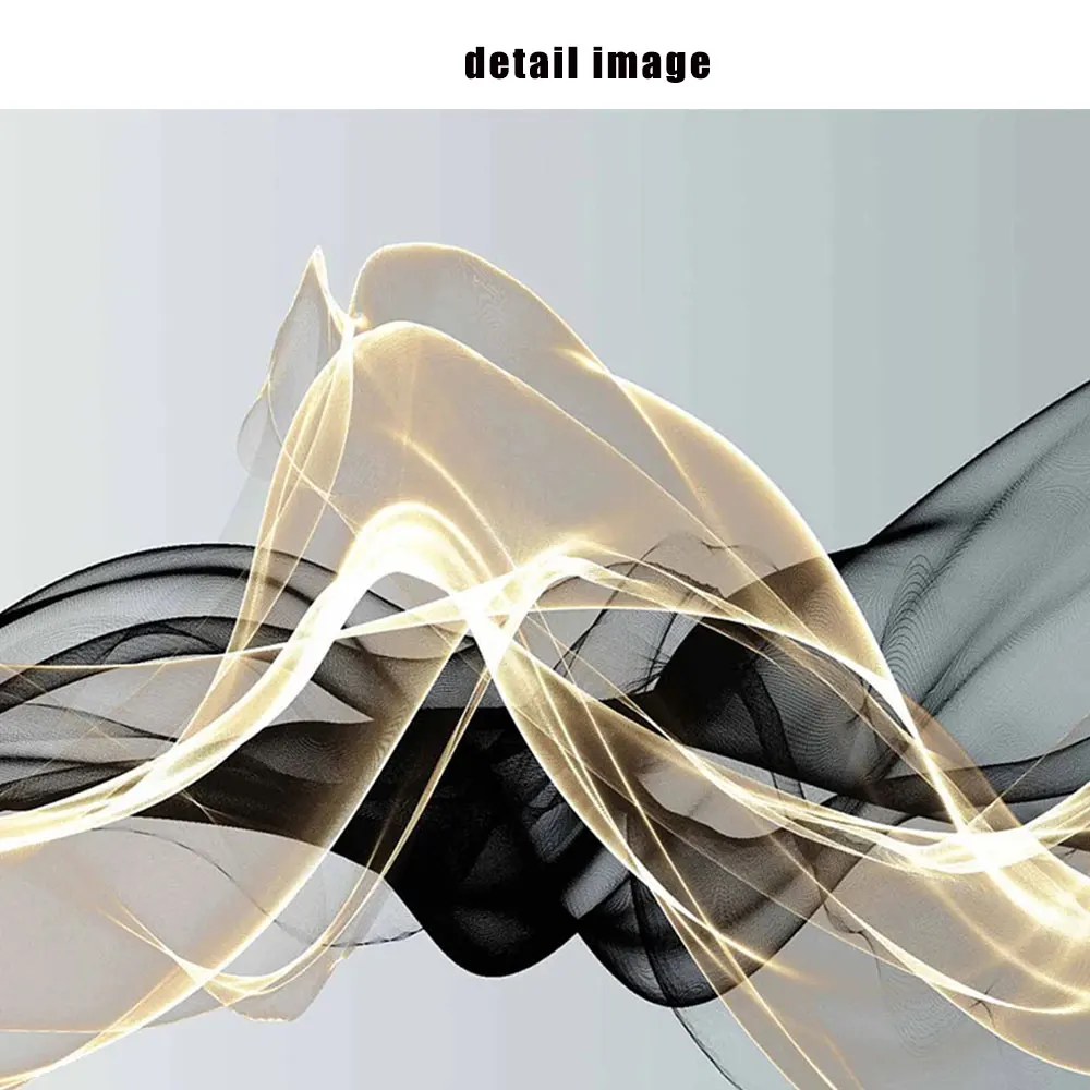 Large Modern Abstract Floating Black Gold Mesh Canvas Painting Print Luxury Wall Art Picture Link Poster For Living Room Home De