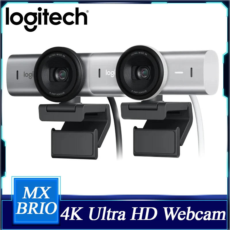 Logitech MX Brio 700 4K 1080P UHD Collaboration Camera Video Call With Noise-Canceling Microphone For Live Meeting Streaming