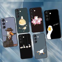 Funny D-DucK Goose meme Phone Case For Samsung S25,S24,S23,S22,S21,S20,S10,Ultra,Plus,Lite,FE,Soft Silicone Black Cover