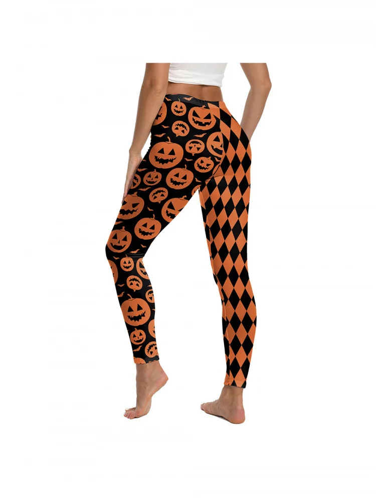 Loween impressão digital calças de yoga esportes femininos apertando bunda abóbora horror cosplay calças outono faion senhoras calças