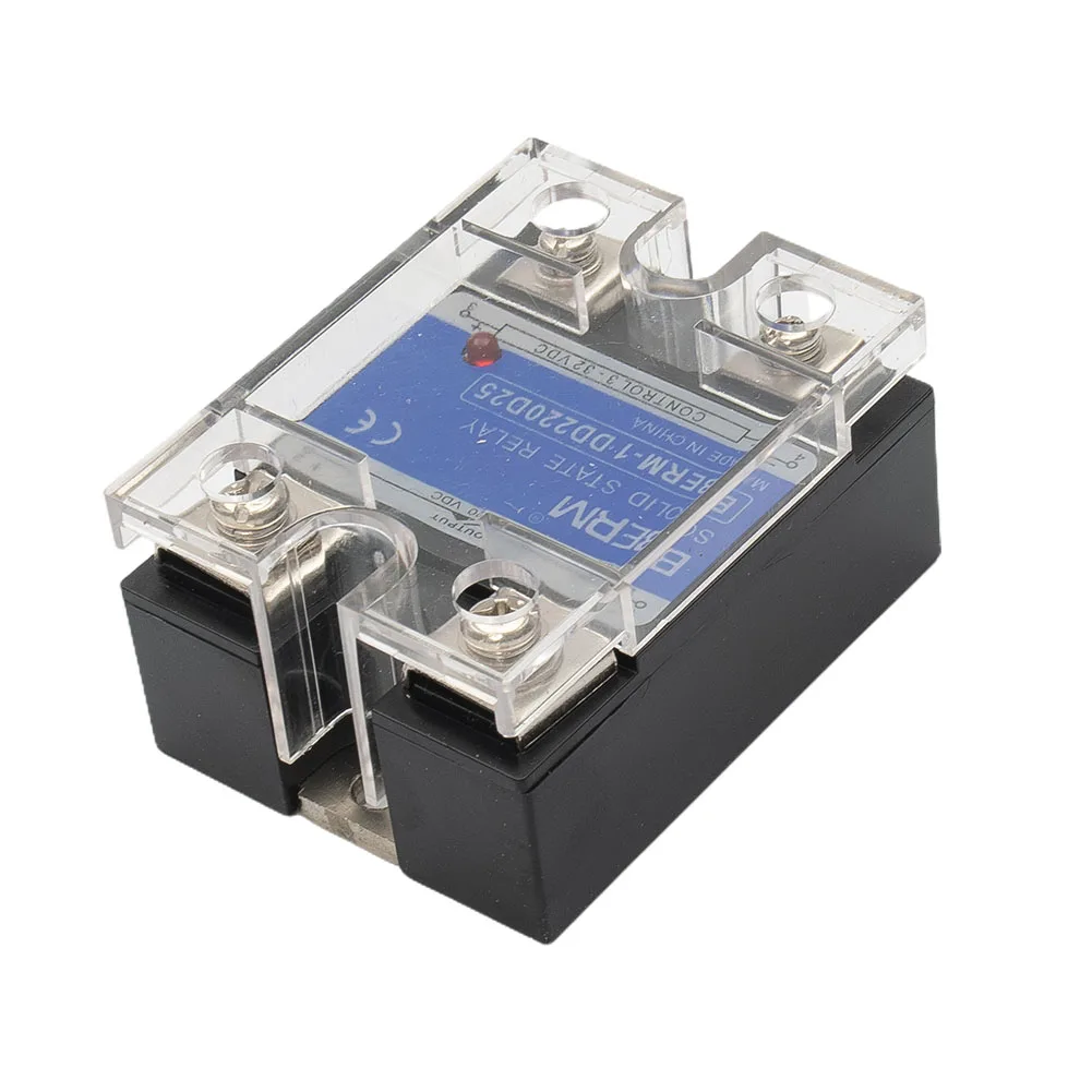 25A Solid State Relay Input 3-32VDC  For SSR DC-DC DC Load 5-220V Control DC DD220D25 Solid State Relay With LED Indicator Light