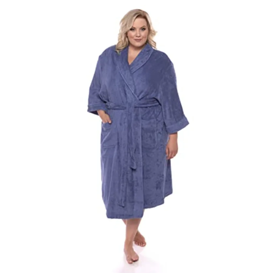 

TexereSilk Women's Luxury Terry Cloth Bathrobe - Soft Rayon Cotton