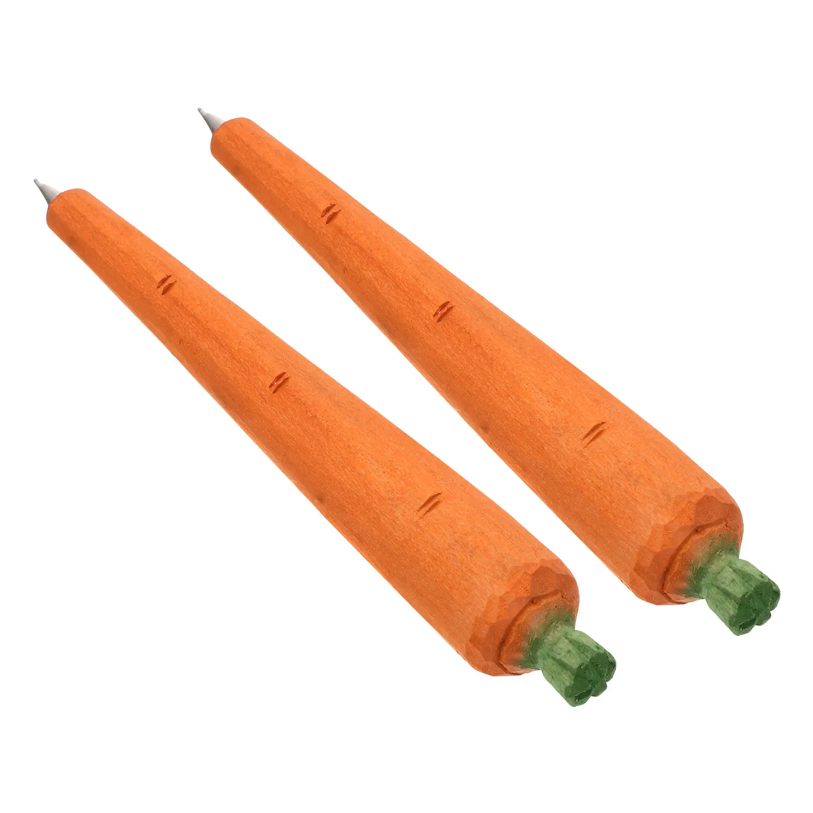 

2Pcs Wood Carrot Ballpoint Pen Handmade Carved Wooden Stationery Creative Writing School Office Cute Cartoon Gift Bag Party