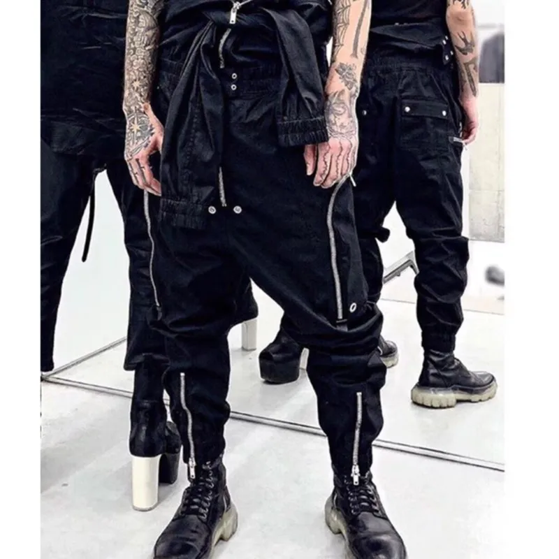 High Quality Niche Designer Style Dark Spring and Summer Catwalk Heavy Industry Zipper Side Pocket Tooling Bullet Pants