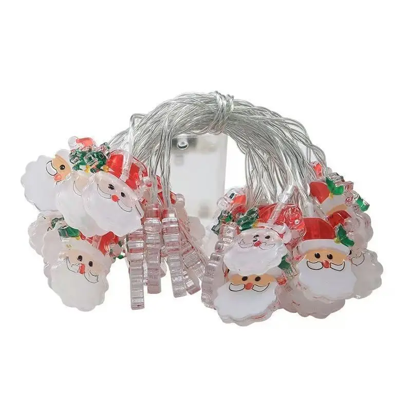 LED Holiday Atmosphere String Lights Christmas Tree Snowman Santa Claus Indoor Decorative Battery Box Light String