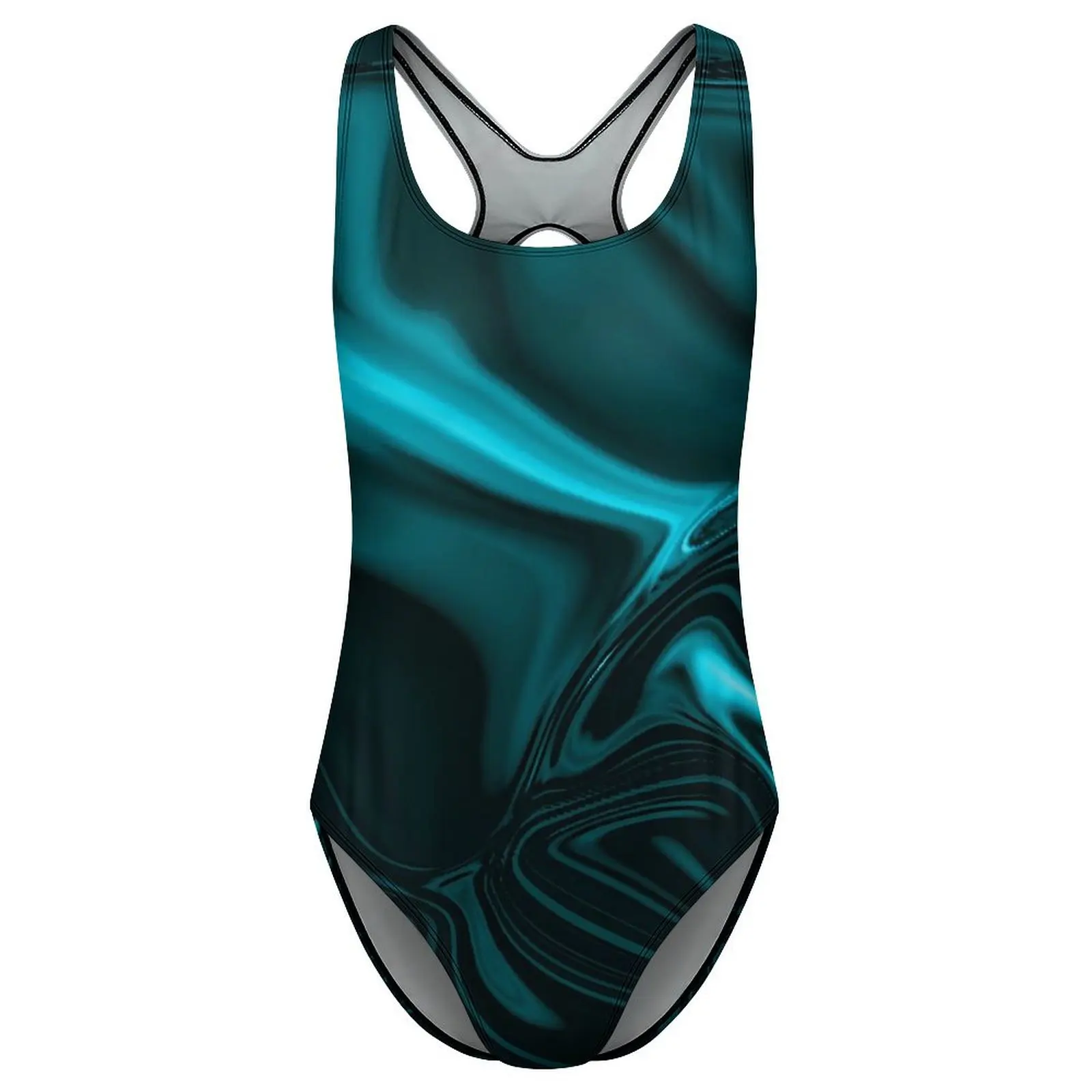 الأزرق منحنى ملابس السباحة مجردة طباعة رفع ملابس السباحة قطعة واحدة عطلة حمام Monokini ارتداءها مثير مطبوعة بحر حجم كبير #3