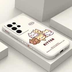 Soft Cute Cat Phone Case For Samsung Galaxy S25FE S24 S23 S22 S21 S20 S10 S10E Ultra Plus FE Note 20 Ultra 10 Plus Cover