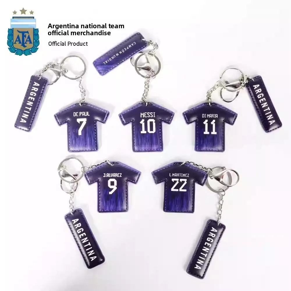 Official Argentina National Team Messi Jersey Keychain,  Souvenir Pendant, Authentic Soccer Memorabilia Gift