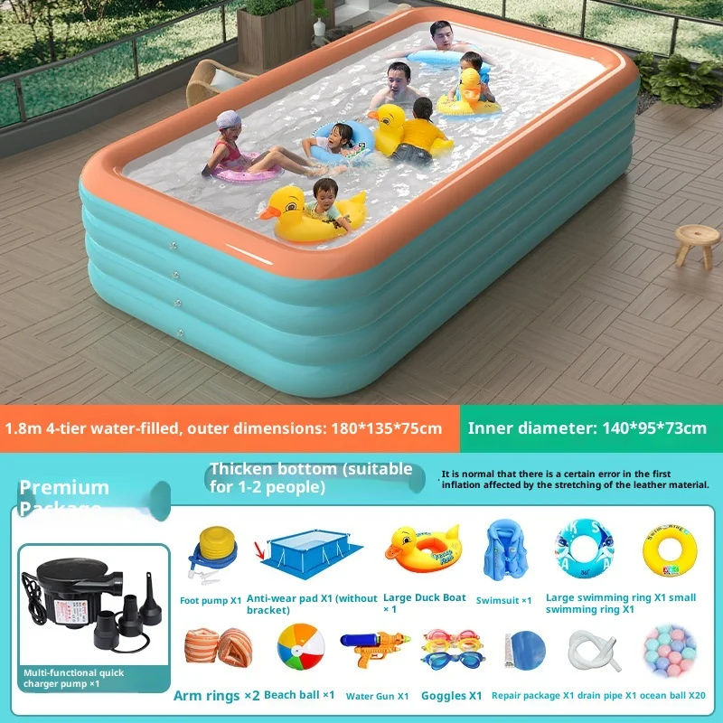 Inflatable swimming pool -large-sized extra-large thick-walled suitable for adults outdoor family and children's water play area