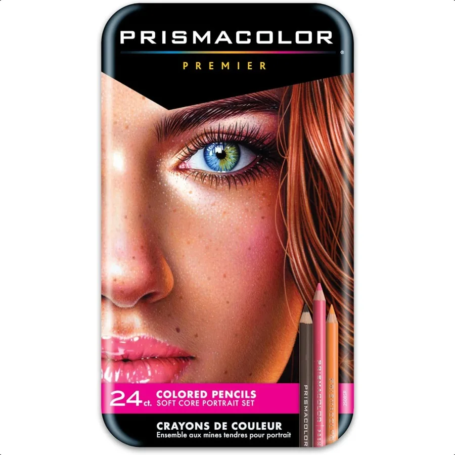 

Prisolor Premier Colored Pencils Portrait Set Soft Core Adult Coloring 24 Pack