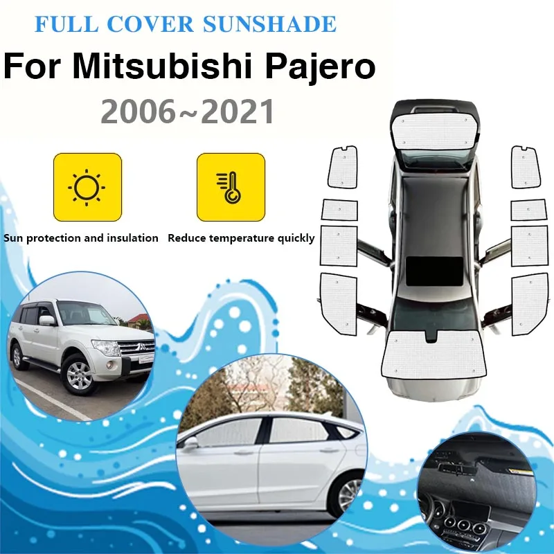 

Full Covers Sunshades For Mitsubishi Pajero Accessories Montero Shogun V80 V73 V93 2006~2021 Windshield Side Windows Shaby Visor