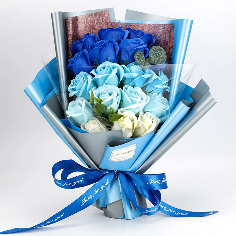Künstliche Seifenblume, Rosenstrauß, Geschenktüten, Valentinstag, Geburtstag, Geschenk, Hochzeit, Heimdekoration, 18-Rosen-Seifenstrauß, Geschenkbox – Detail 16