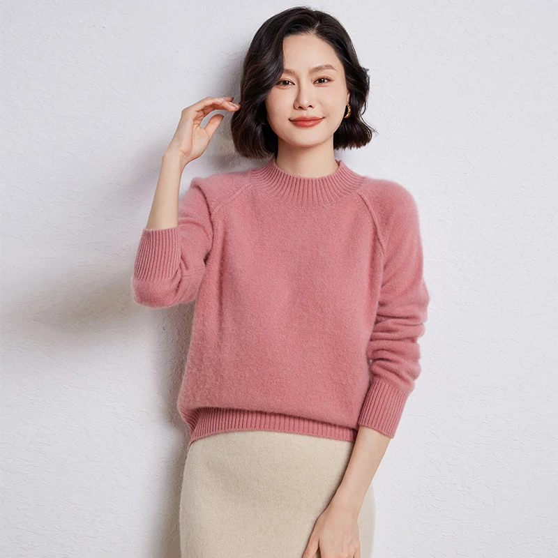 Best-Selling Half-High-Necked 100% Sweater Women\'s Autumn And Winter New Cashmere Bottoming Shirt Long-Sleeved Pullover Sweater