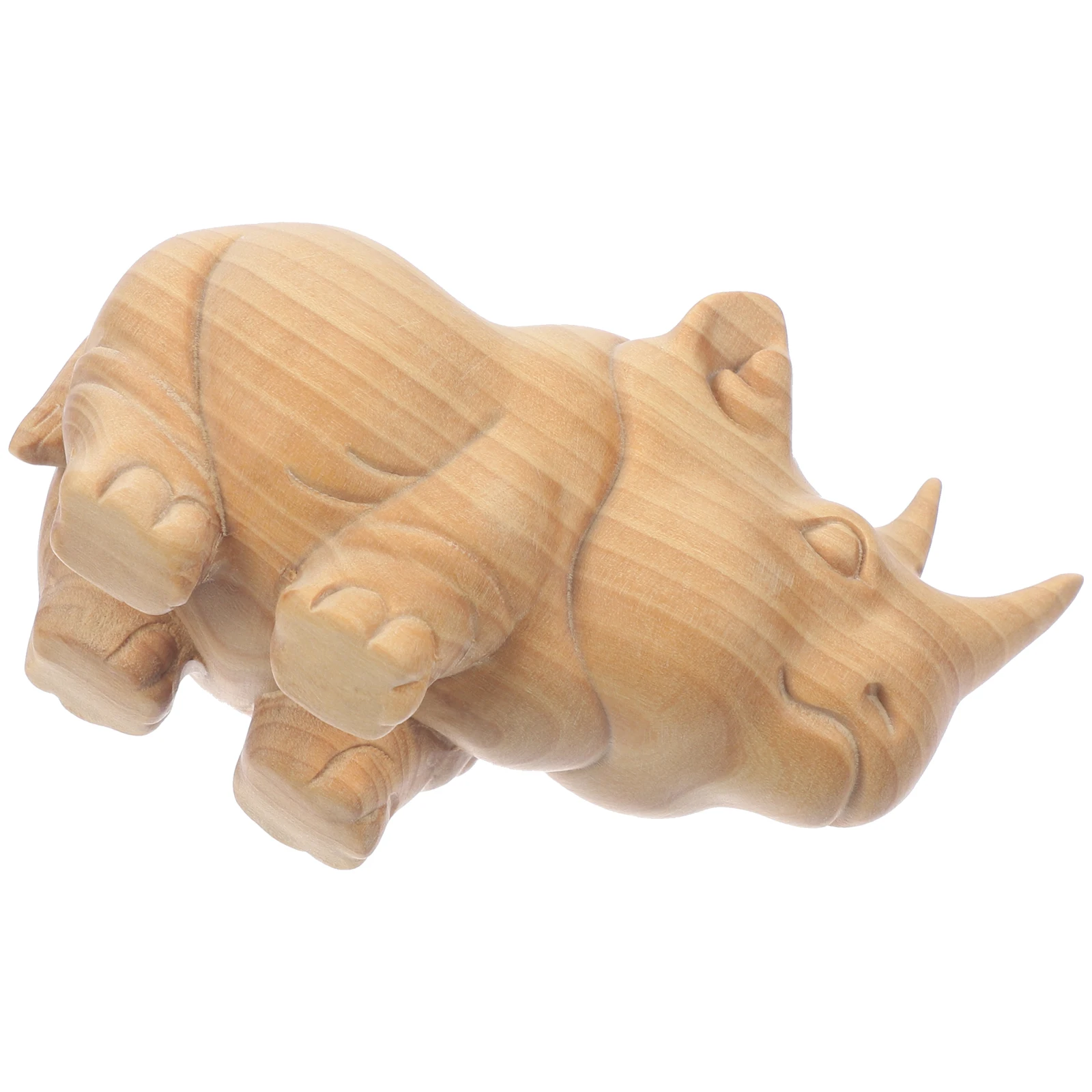 

Premium Boxwood Rhino Statue Hand Carved Wooden Desktop Decor Rhino Shaped Tea Pet Ornament Wooden Desktop Decor