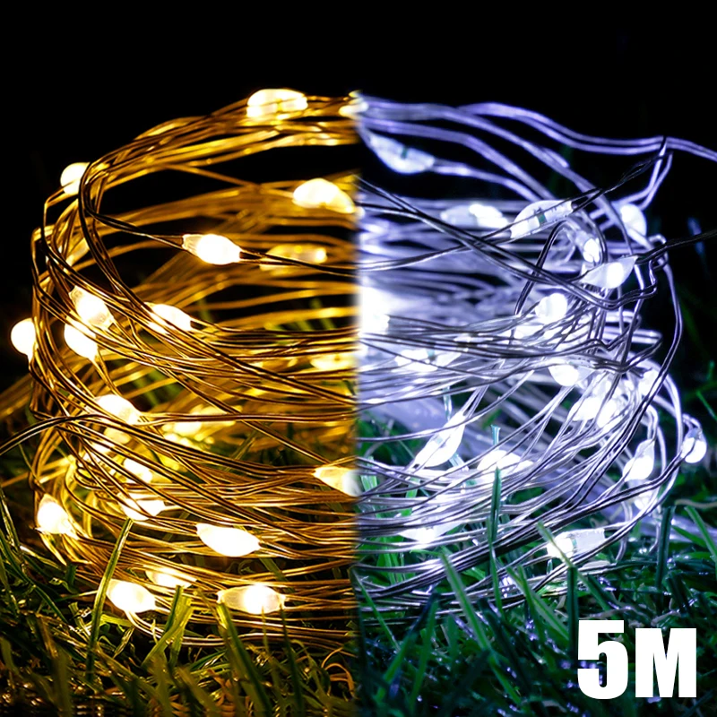 

LED String Lights Copper Wire Garland Fairy Lighting Strings Battery Powered Holiday Lamp for Birthday Wedding Party Decoration