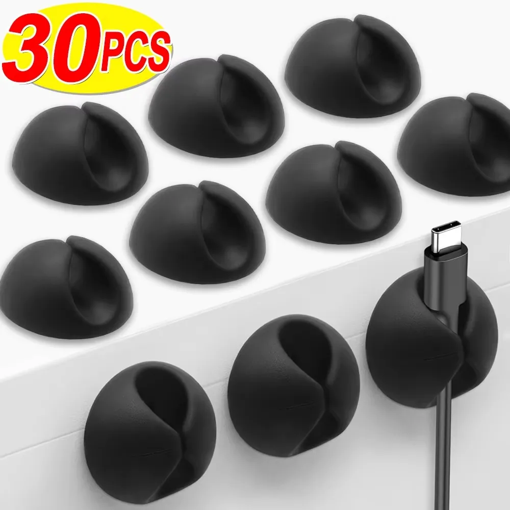 Desktop Cable Clips Portable Adhesive Cable Management Charger Wire Holder Clips Cord Organizers for Home Office Car Nightstand