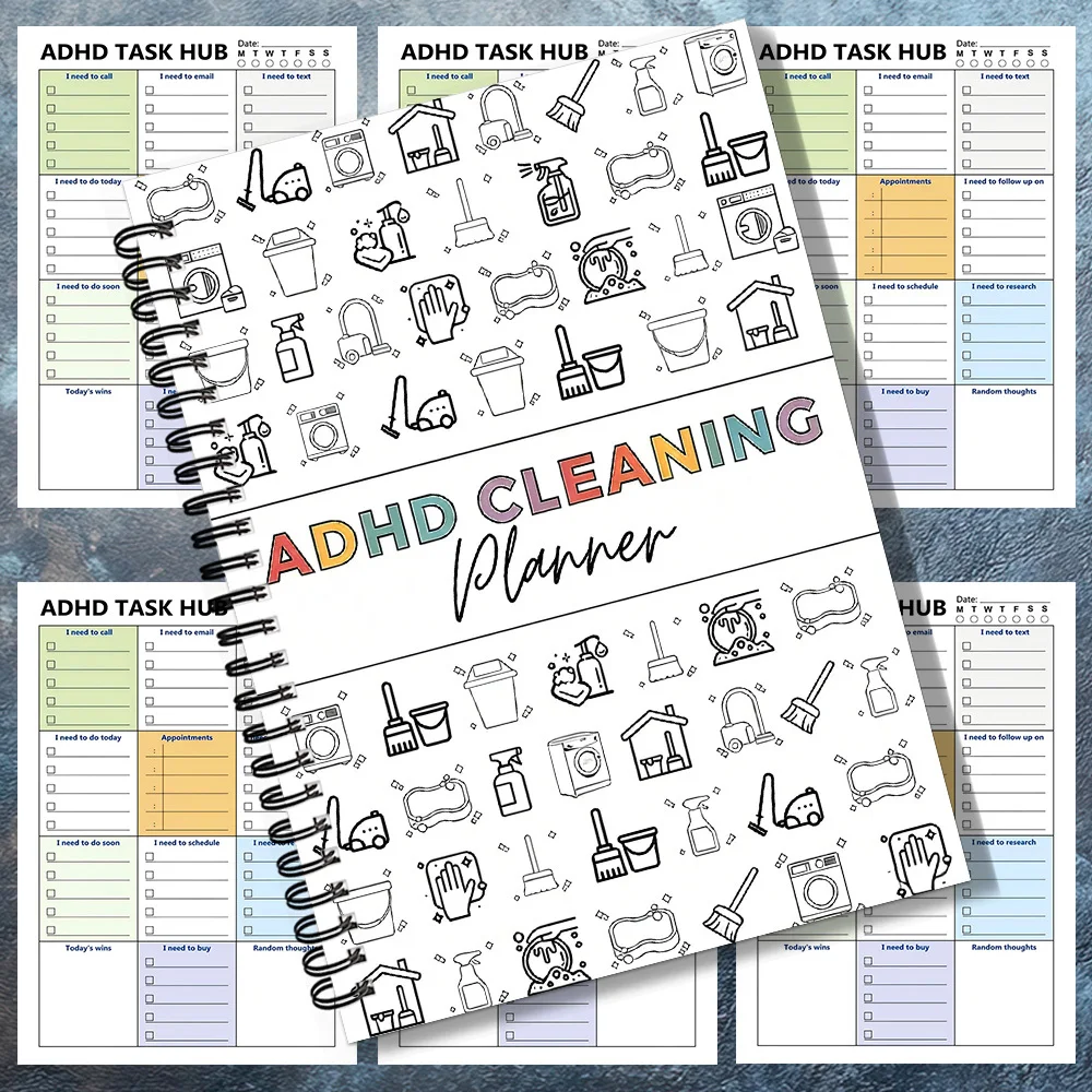 Visual Household Cleaning Schedule Notebook Spiral Bound Daily Chore Organizer Planner Household Task Arrangement Journal