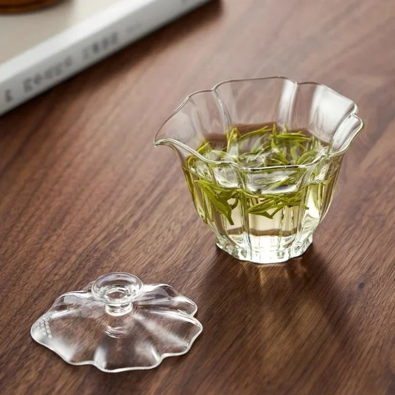 Transparent Glass Tea Tureen Heat Resistant Tropical Filter Mesh Hole Kung Fu Tea Making Tools Household Drinking Mugs