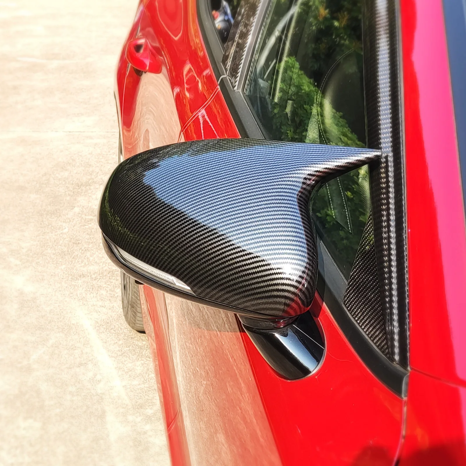 One Pair Carbon Fiber Car Rearview Mirror Cover Side Door Mirror Shell Decoration Trim For KIA Stinger 2018 2019 2020 2021 2022