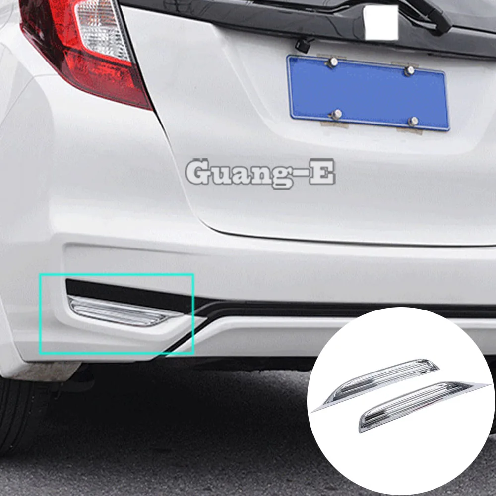 

For Honda Fit Jazz 2017 2018 2019 Car Cover Detector ABS Chrome Lamp Rear Tail Fog Light Trim Frame Sticker Parts 2pcs
