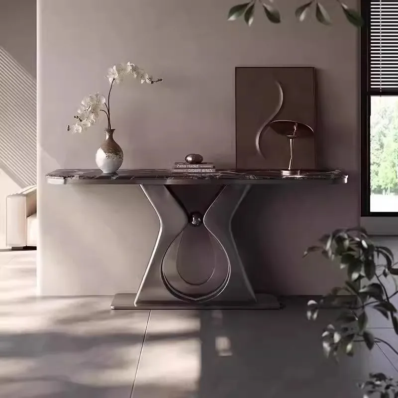 Light luxury marble end view table Microcrystalline stone entrance table Living room entrance hall entrance table Corridor aisle