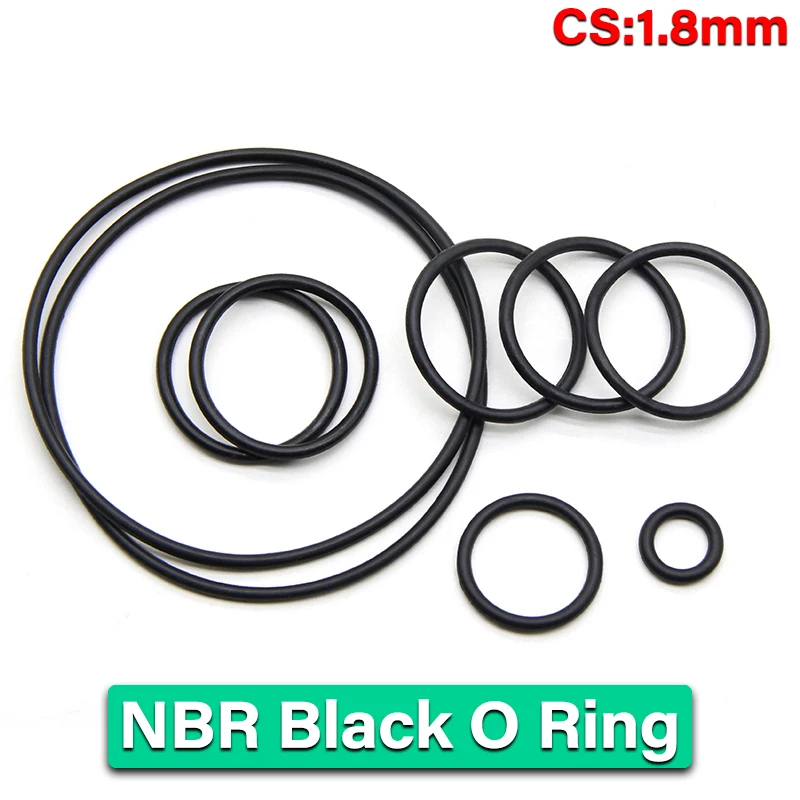 

10/50pcs NBR O Ring Nitrile Rubber Gasket CS 1.8mm ID 1.8~71mm Black Round O Type Corrosion Oil Resist Sealing Washer