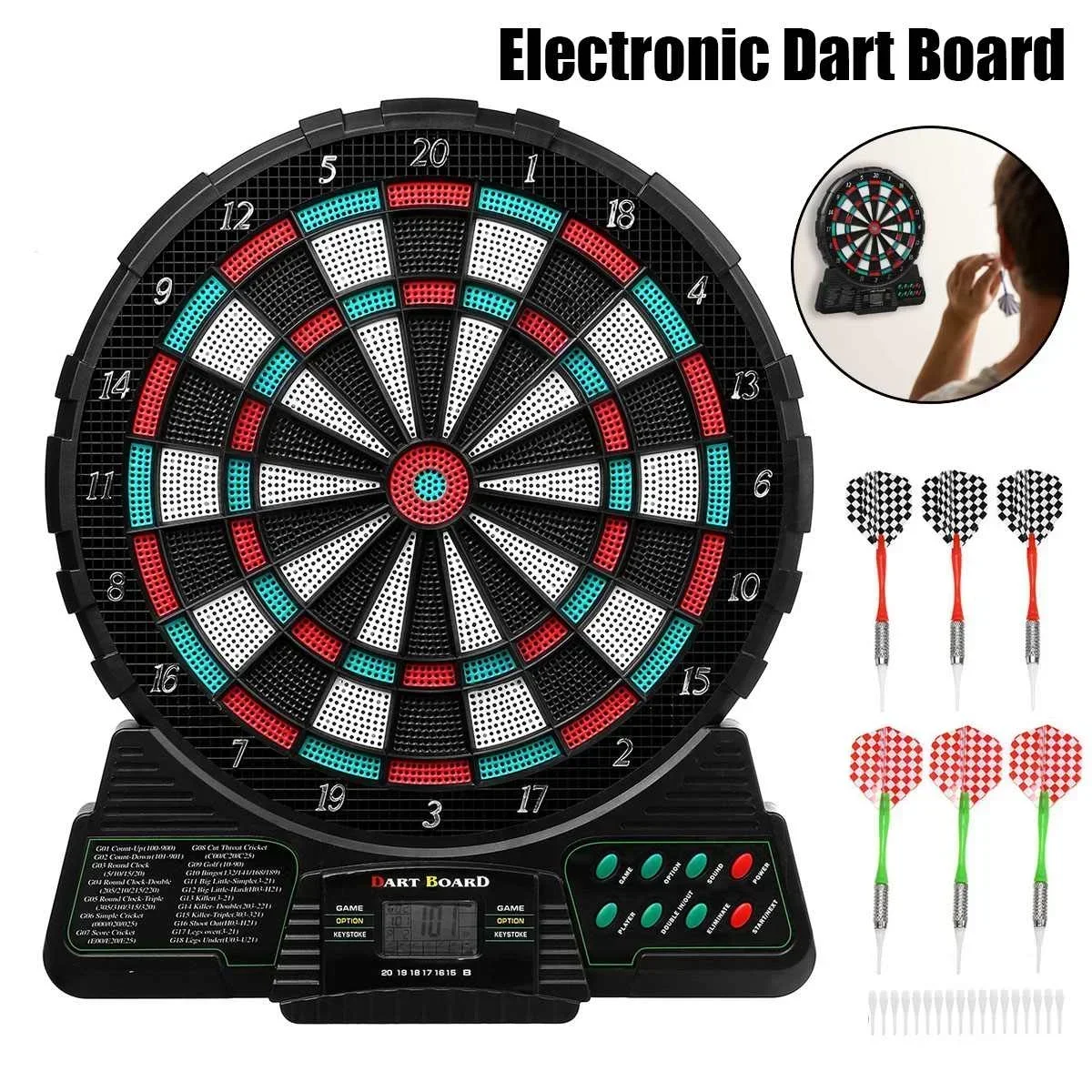 Automatic Scoring Dartboard Dart Board Game Set Household Wall Hanging Dual Dart Machine Set Indoor Outdoor Darts Target Board