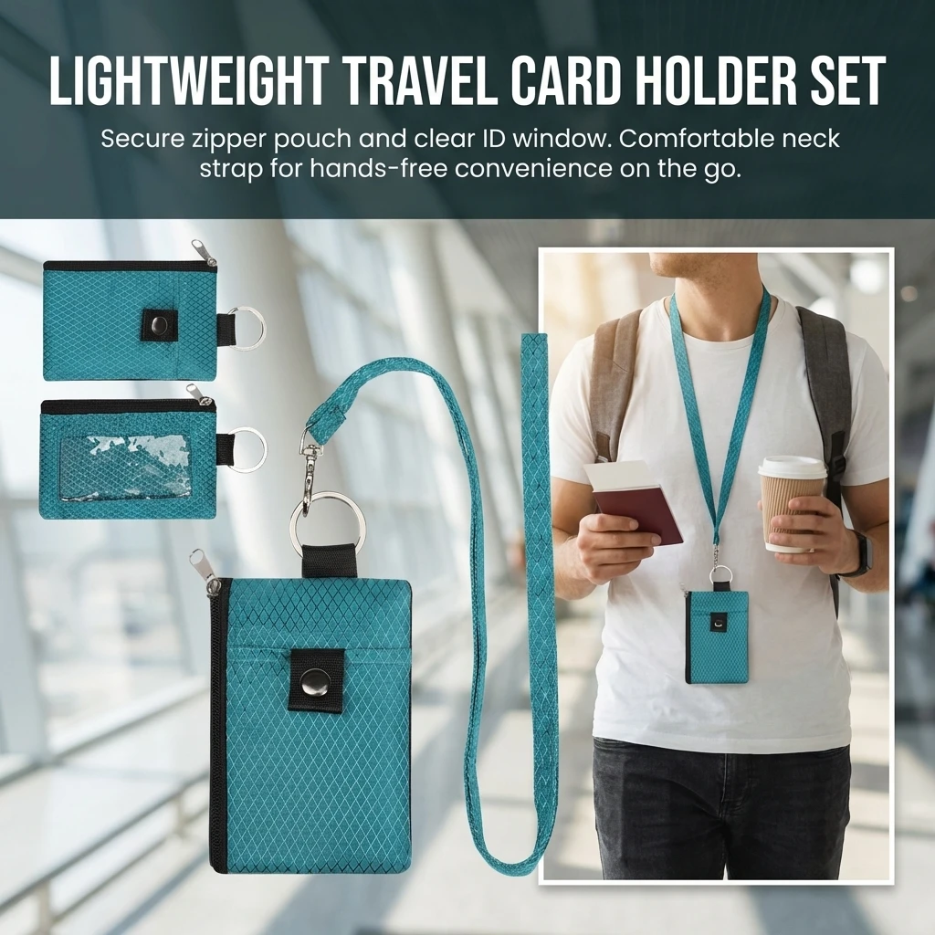 PU Leather Card Holder Keychain Wallet With RFID Blocking Ultra Thin Mini Design For Travel Commuting Students