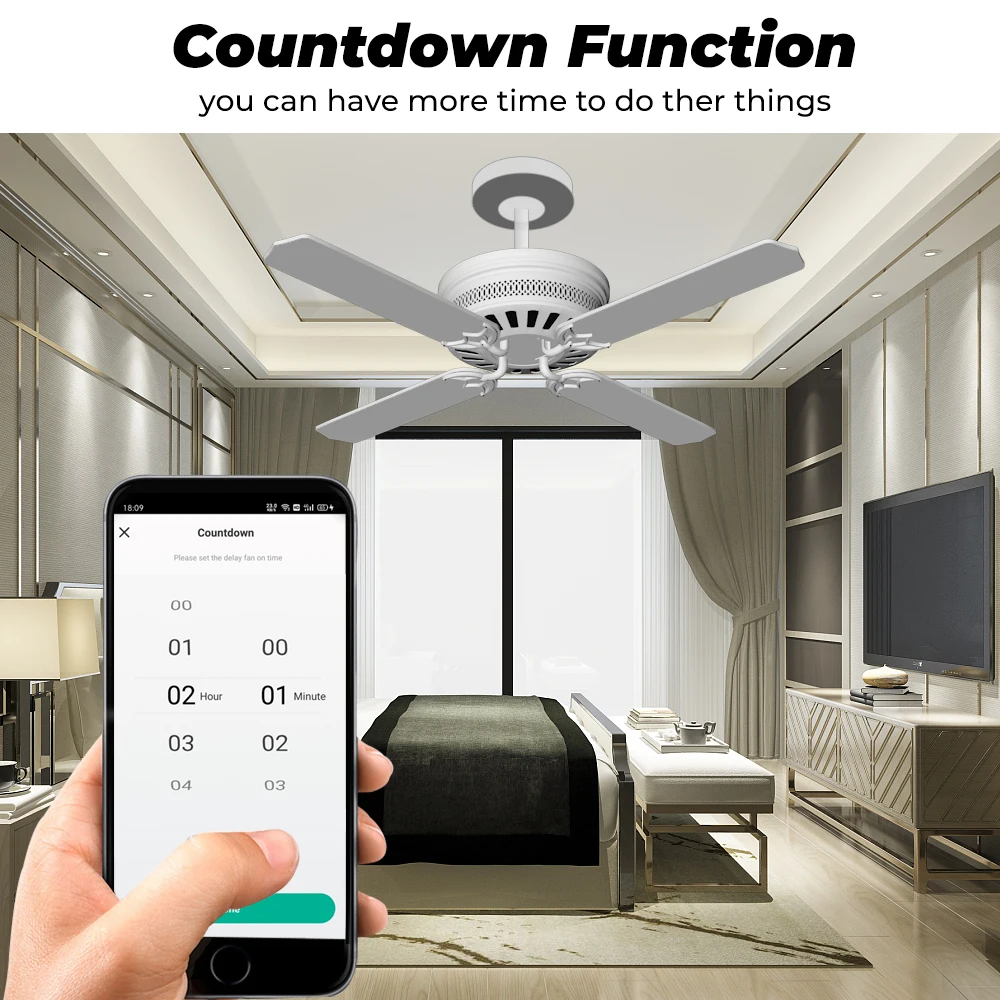 SMATRUL Tuya Wifi Smart Ceiling Fan Speed Switch EU 220V Mini Wall On Off Module Remote Electric Control For Alexa Google Home