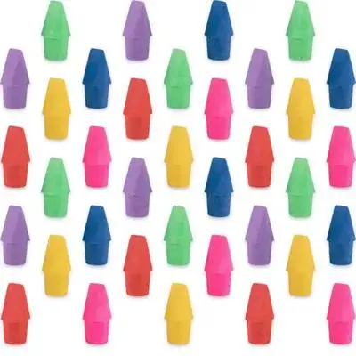 

50 шт. стильных колпачков для карандашей, насадок-ластиков, удлинителей для карандашей для студентов, легкие портативные школьные канцелярские принадлежности из материала TPR