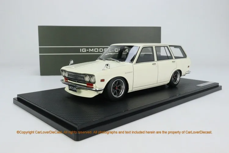 IG 1:18 Bluebird 510 Wagon JDM Limited Edition Resin Metal Model Ornament Toy Birthday Gift