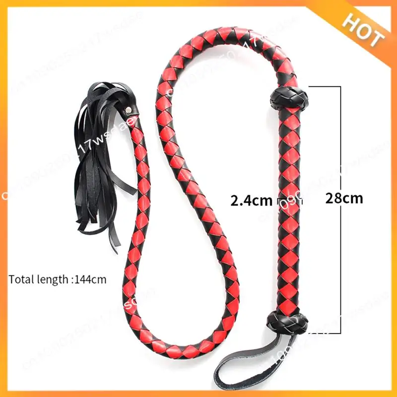 X08A 말 빨간 채찍 말 채찍 승마 크롭 승마 가짜 가죽 채찍 말 장비 채찍 훈련 말 채찍